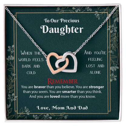 To Our Daughter - Remember - Interlocking Hearts